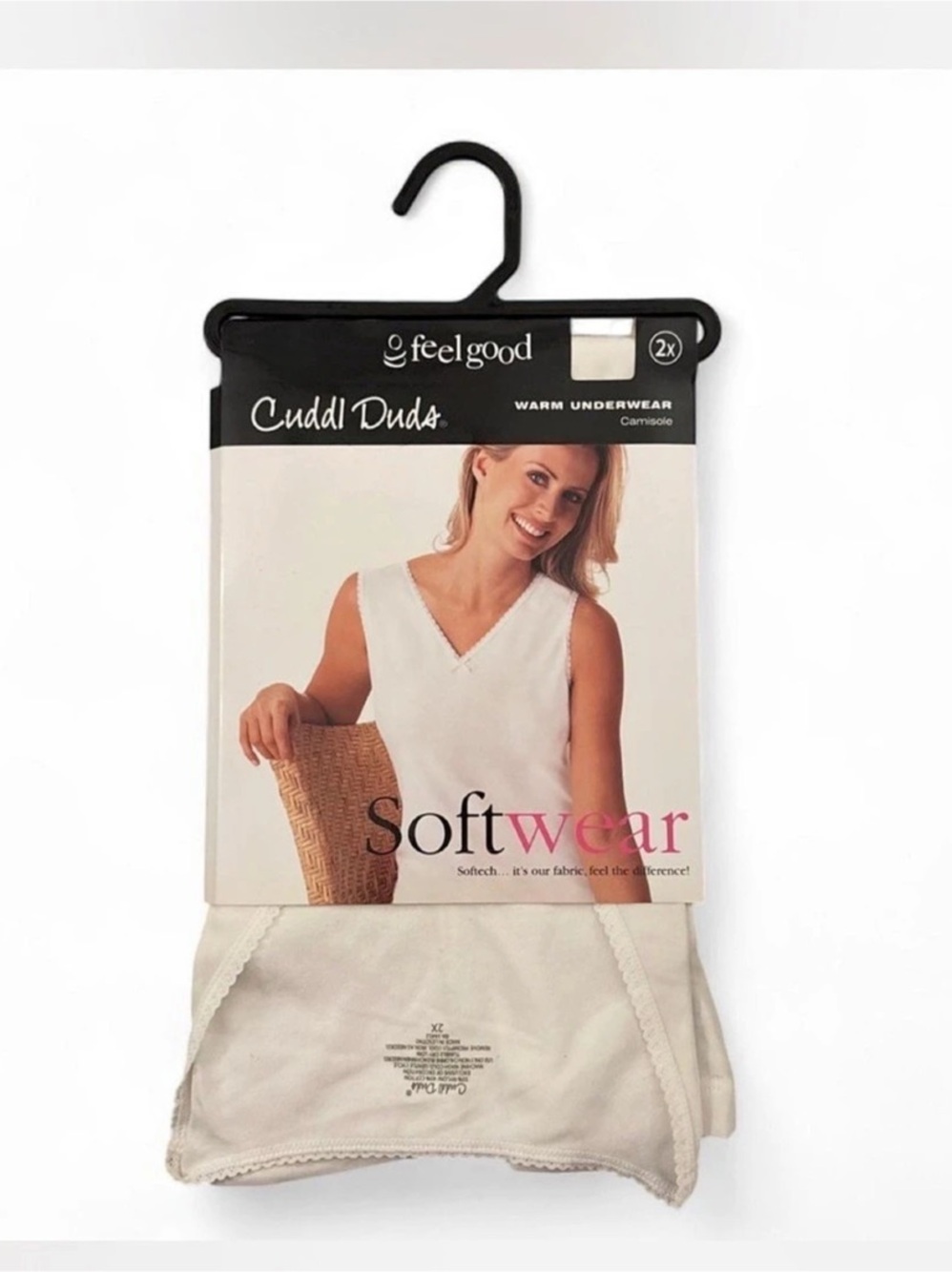 Cuddl Duds Softwear Warm Underwear Camisole White 2X NWT